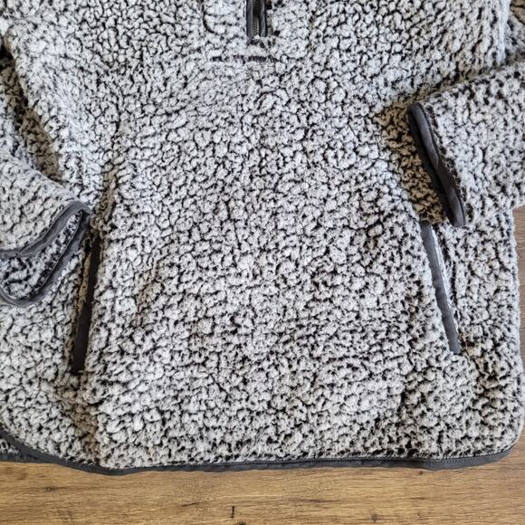 Thread and Supply Sherpa Fleece Quarter Zip Pullover Gray Womens Small - Picture 13 of 13